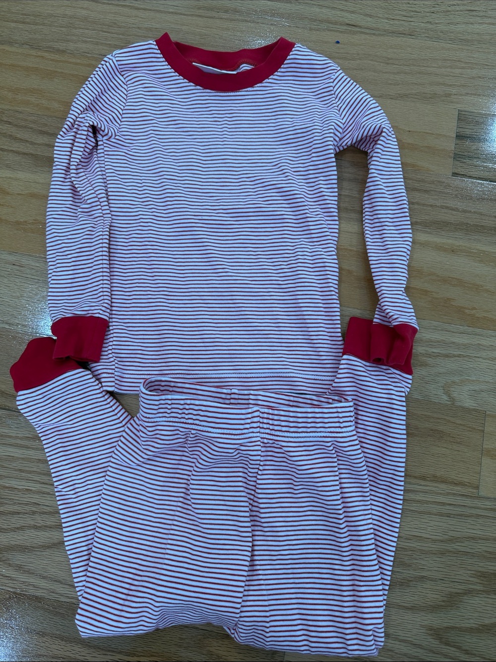 Lake Pajamas Kids Red & White Stripe Long-Sleeve Pajama Set